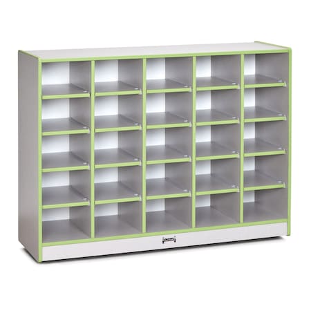 Jonti-Craft Rainbow Accents 25 Cubbie-Tray Mobile Storage, without Trays, Key Lime Green 0425JCWW130